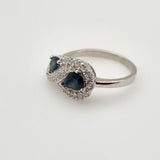 Anillo de Zafiro y Zirconia cúbica - Anillos