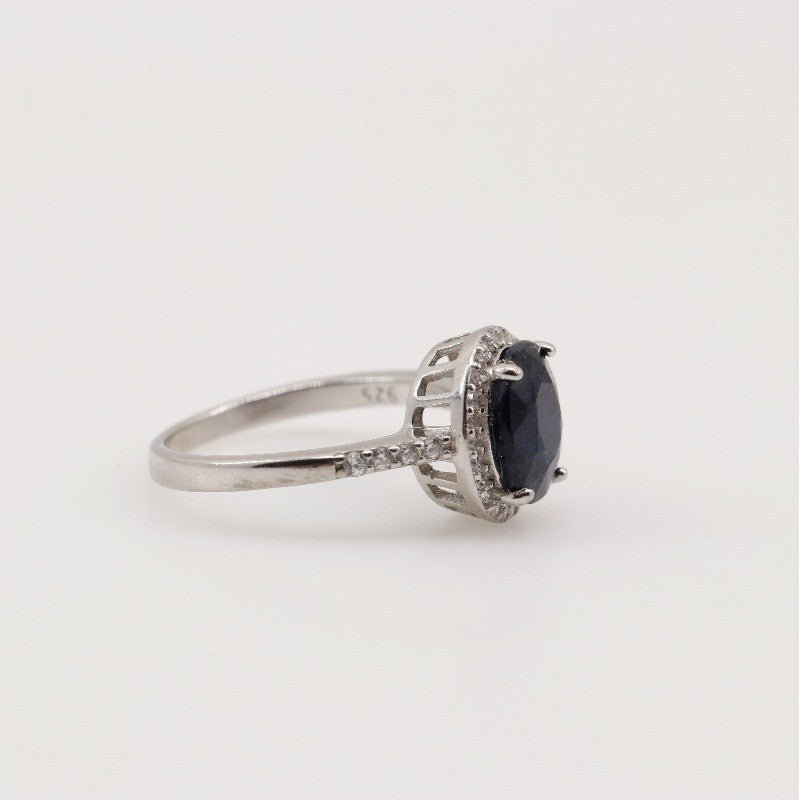 Anillo de Zafiro y Zirconia Cúbica - Anillos