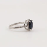 Anillo de Zafiro y Zirconia Cúbica - Anillos