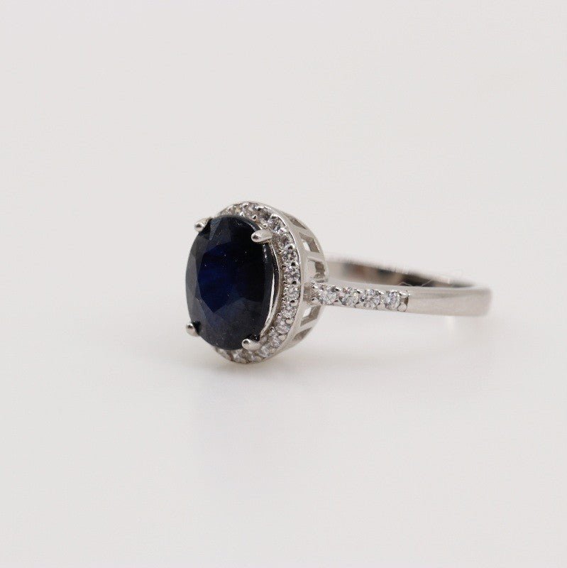Anillo de Zafiro y Zirconia Cúbica - Anillos