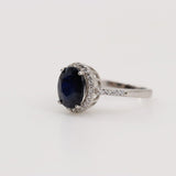 Anillo de Zafiro y Zirconia Cúbica - Anillos
