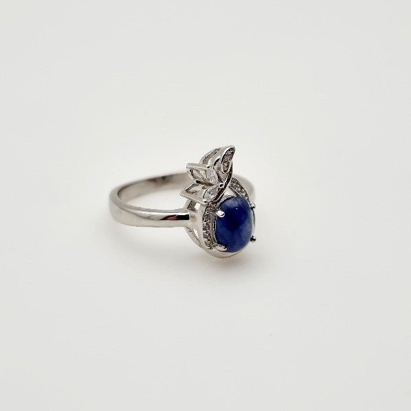 Anillo de Zafiro y Zirconia cúbica - Anillos