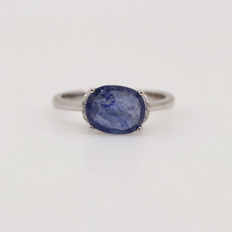 Anillo de Zafiro y Zirconia Cúbica - Anillos