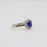 Anillo de Zafiro y Zirconia Cúbica - Anillos