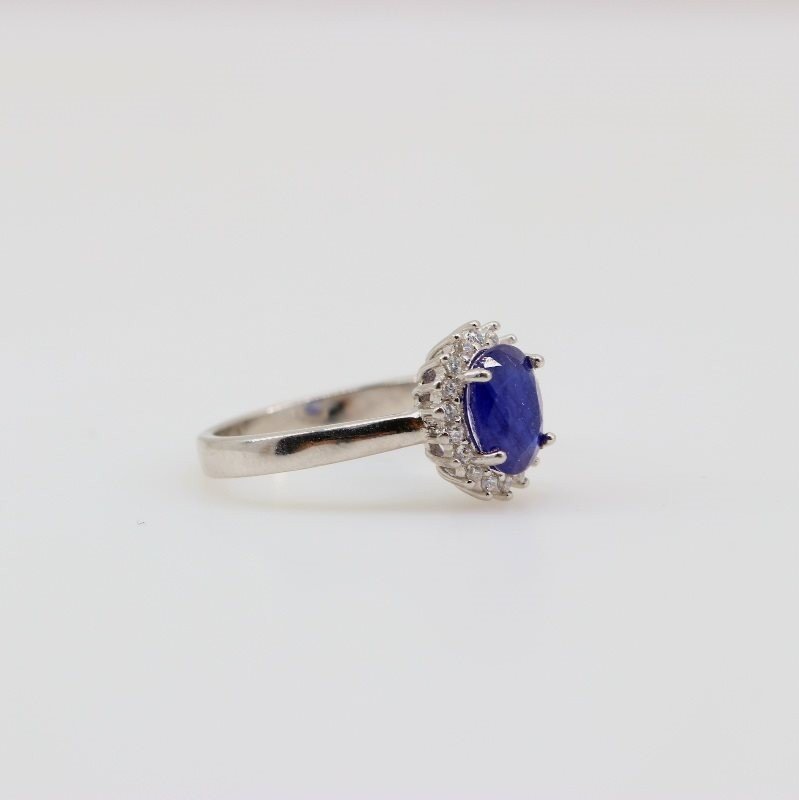Anillo de Zafiro y Zirconia Cúbica - Anillos