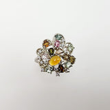 Anillo Opalo Welo y turmalinas multicolores - Anillos
