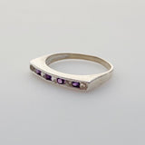 Anillo semi sin fin de Amatista y Topacio Blanco - Anillos