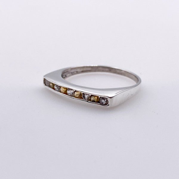Anillo semi sin fin de Citrino y Topacio Blanco - Anillos