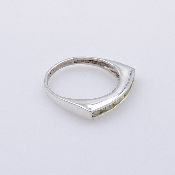Anillo semi sin fin de Peridoto y Topacio Blanco - Anillos
