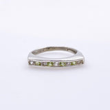 Anillo semi sin fin de Peridoto y Topacio Blanco - Anillos
