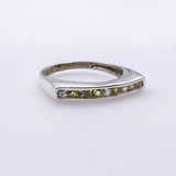 Anillo semi sin fin de Peridoto y Topacio Blanco - Anillos