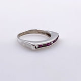 Anillo semi sin fin de Rubí Y Topacio Blanco - Anillos