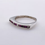 Anillo semi sin fin de Rubí Y Topacio Blanco - Anillos