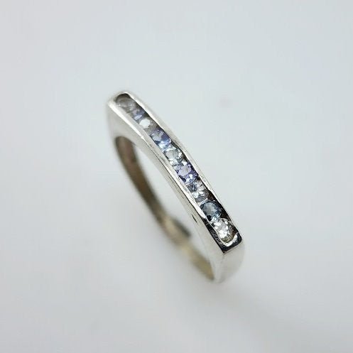 Anillo semi sin fin de Tanzanita y Topacio Blanco - Anillos