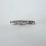 Anillo semi sin fin de Tanzanita y Topacio Blanco - Anillos