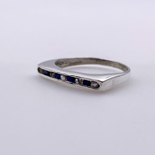 Anillo semi sin fin de Zafiro y Topacio Blanco - Anillos