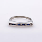Anillo semi sin fin de Zafiro y Topacio Blanco - Anillos