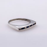 Anillo semi sin fin de Zafiro y Topacio Blanco - Anillos