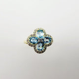 Anillo Topacio azul y cubic zirconia - Anillos