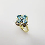 Anillo Topacio azul y cubic zirconia - Anillos