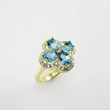 Anillo Topacio azul y cubic zirconia - Anillos