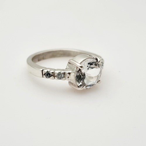 Anillo Topacio blanco y Topacios azules - Anillos