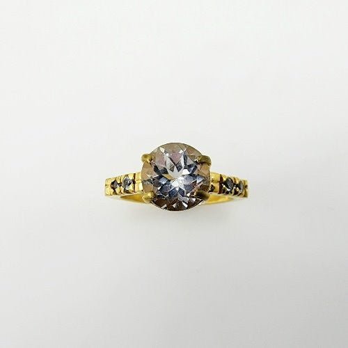 Anillo Topacio blanco y Topacios azules - Anillos