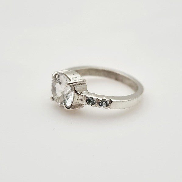 Anillo Topacio blanco y Topacios azules - Anillos