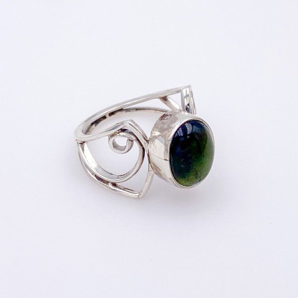 Anillo de Turmalina Verde Talla 21 en Plata 950 - Anillos