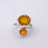 Anillo Zafiro Amarillo y Agata cornalina - Anillos