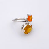 Anillo Zafiro Amarillo y Agata cornalina - Anillos