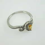Anillo Zafiro Amarillo y cubic zirconia - Anillos