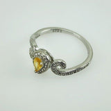 Anillo Zafiro Amarillo y cubic zirconia - Anillos