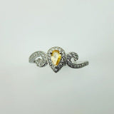Anillo Zafiro Amarillo y cubic zirconia - Anillos