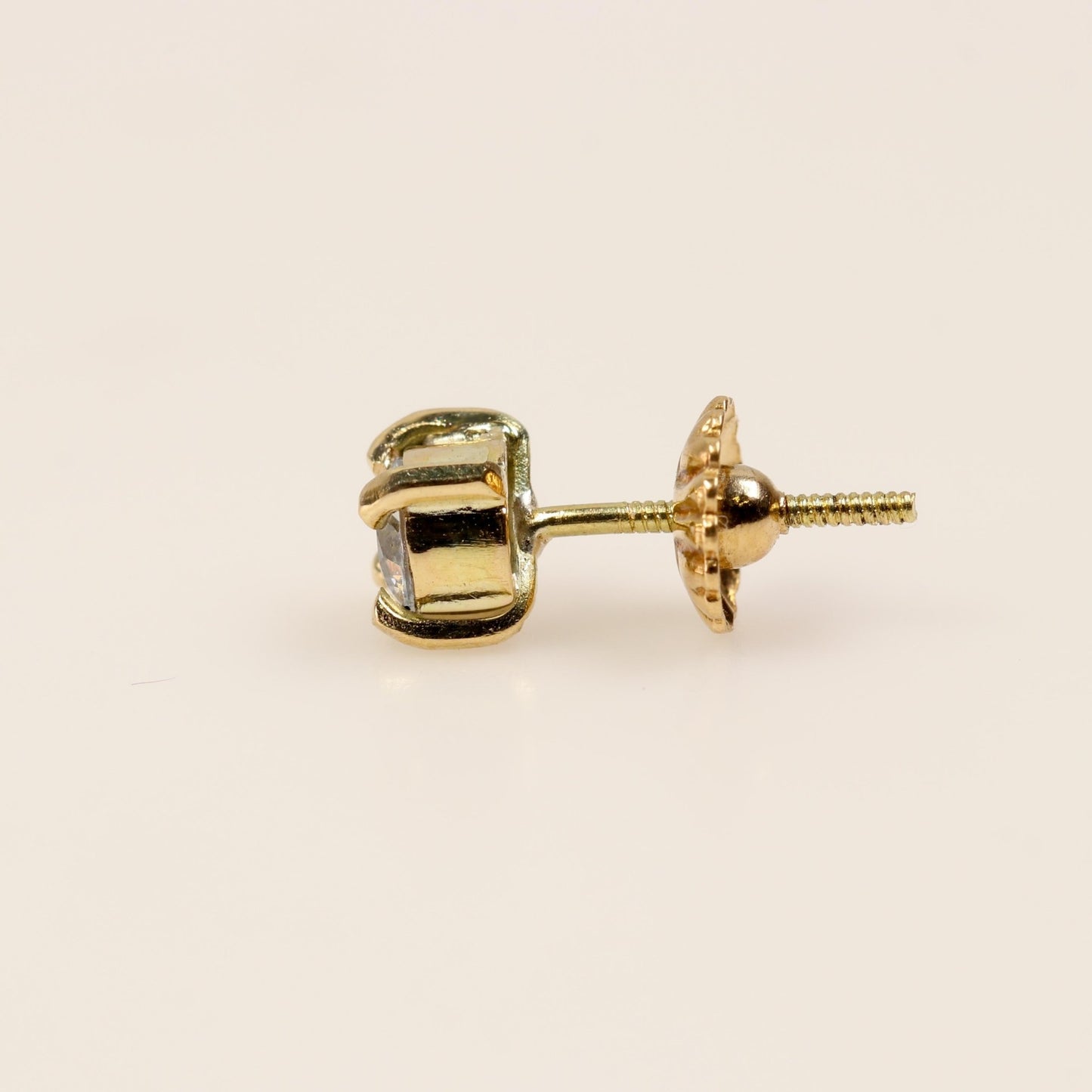Aro individual de Zafiro blanco en oro 18 k - Aros