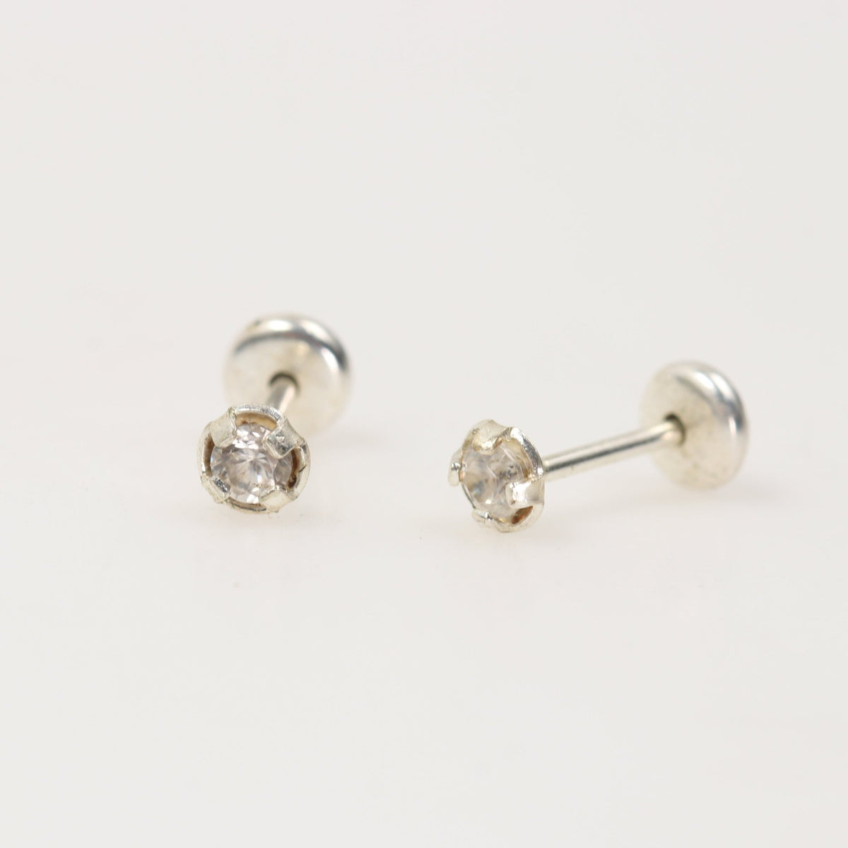 Aros Abridores de Topacio blanco Natural 3mm en Plata 950 | Rocas & Cristales - Joyería de autor