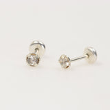 Aros Abridores de Topacio blanco Natural 3mm en Plata 950 | Rocas & Cristales - Joyería de autor