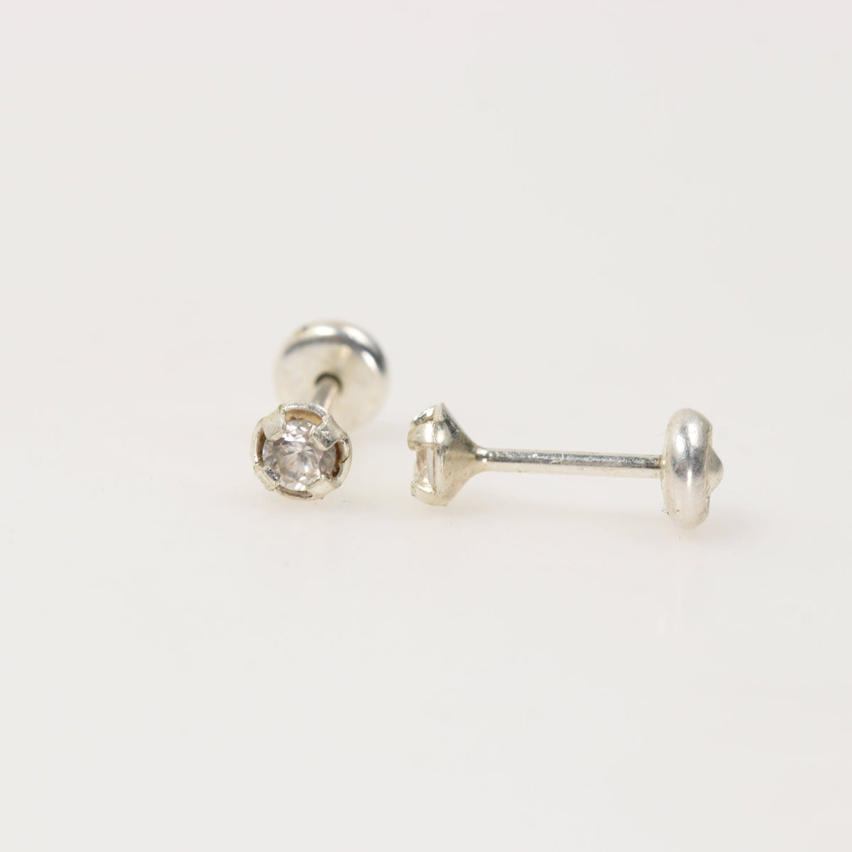 Aros Abridores de Topacio blanco Natural 3mm en Plata 950 | Rocas & Cristales - Joyería de autor