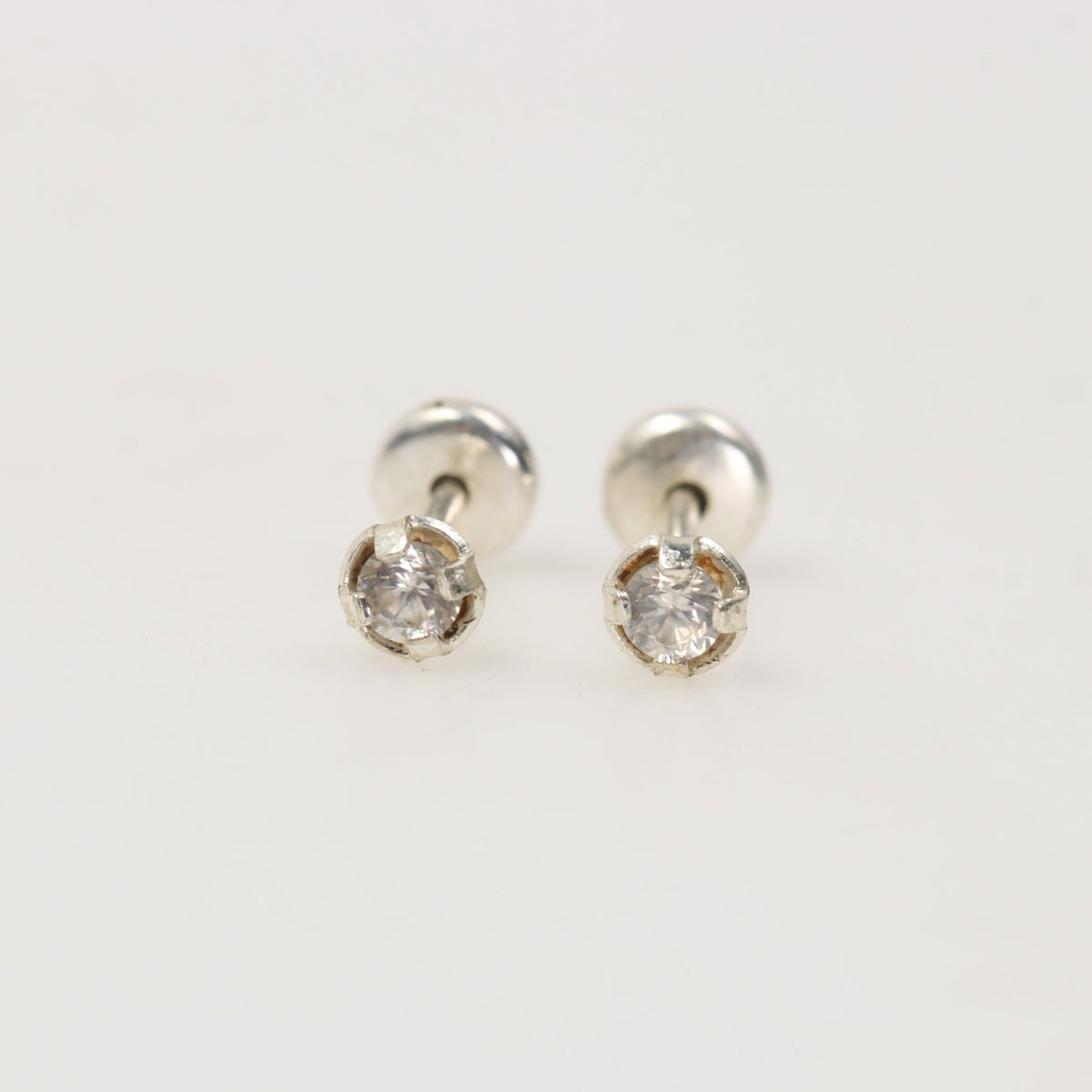 Aros Abridores de Topacio blanco Natural 3mm en Plata 950 | Rocas & Cristales - Joyería de autor