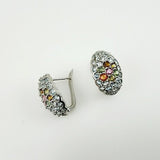Aros de Aguamarina y Turmalinas multicolores - Aros