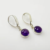 Aros de amatista y Cuarzo Cristal - Aros