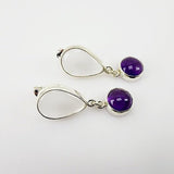 Aros de amatista y Cuarzo Cristal - Aros