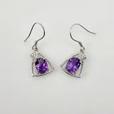 Aros de Amatista y cubic zirconia - Aros