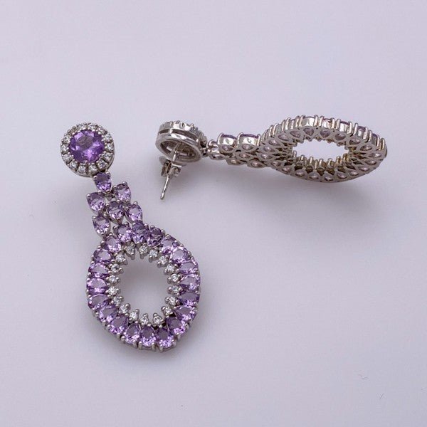 Aros de Amatista y cubic zirconia - Aros