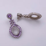 Aros de Amatista y cubic zirconia - Aros