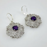 Aros de Amatista y cubic zirconia - Aros