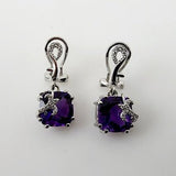 Aros de Amatista y cubic zirconia - Aros