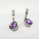 Aros de Amatista y cubic zirconia - Aros