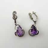 Aros de Amatista y cubic zirconia - Aros