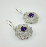 Aros de Amatista y cubic zirconia - Aros